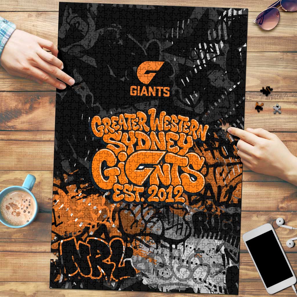 Greater Western Sydney Giants Puzzle Urban Graffiti Street Art - Bold Abstract Spray Paint