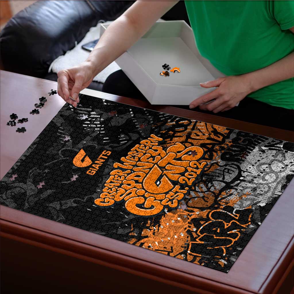 Greater Western Sydney Giants Puzzle Urban Graffiti Street Art - Bold Abstract Spray Paint