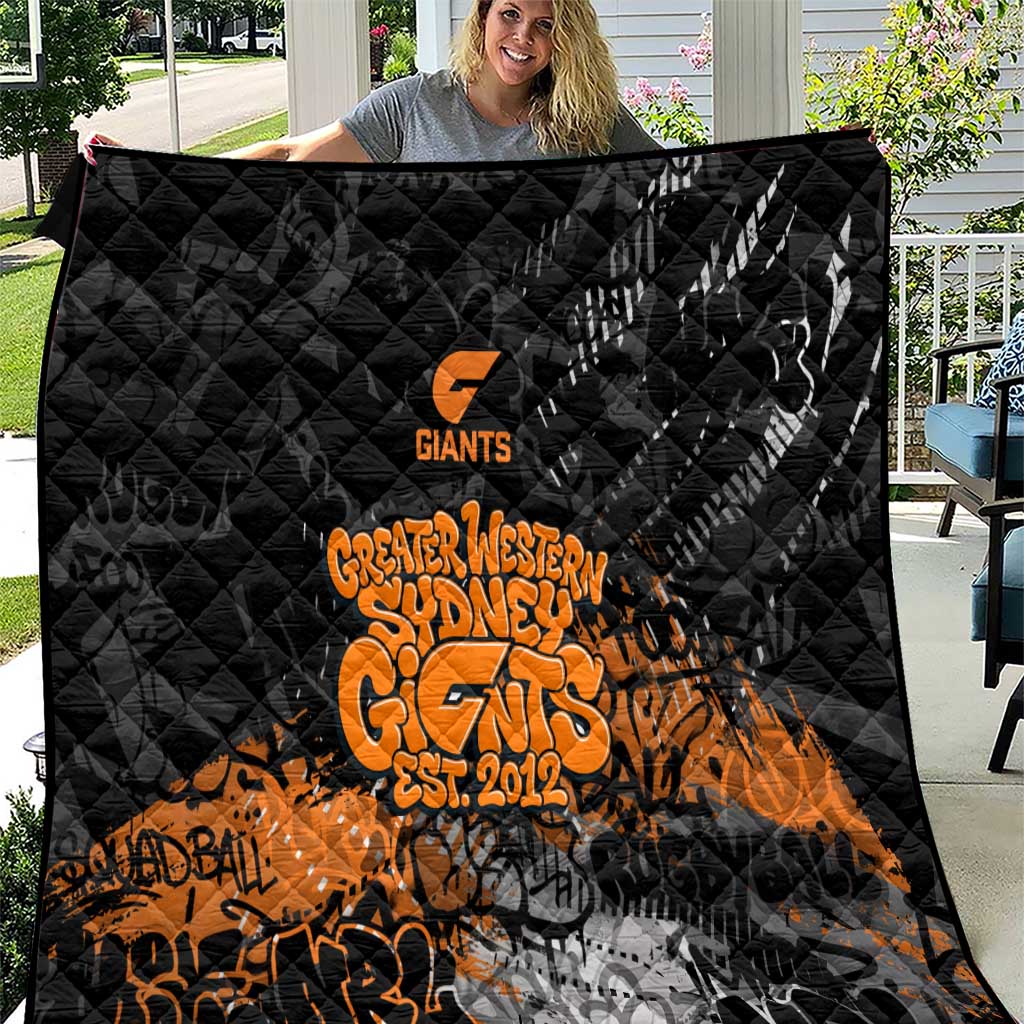 Greater Western Sydney Giants Quilt Urban Graffiti Street Art - Bold Abstract Spray Paint