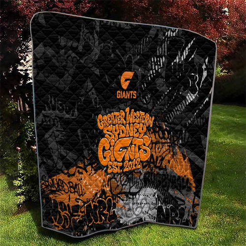 Greater Western Sydney Giants Quilt Urban Graffiti Street Art - Bold Abstract Spray Paint