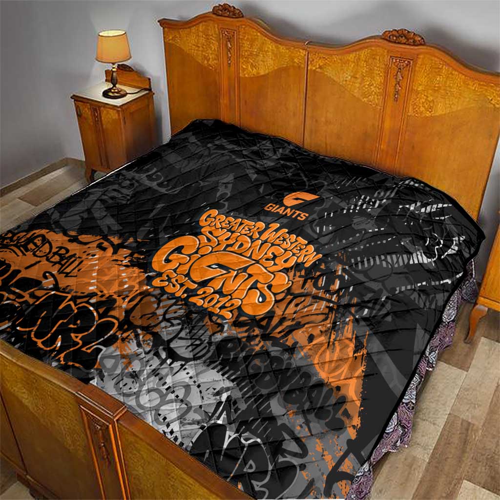 Greater Western Sydney Giants Quilt Urban Graffiti Street Art - Bold Abstract Spray Paint