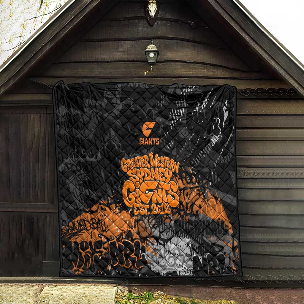 Greater Western Sydney Giants Quilt Urban Graffiti Street Art - Bold Abstract Spray Paint