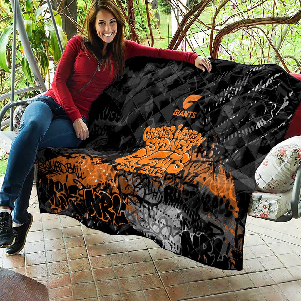 Greater Western Sydney Giants Quilt Urban Graffiti Street Art - Bold Abstract Spray Paint