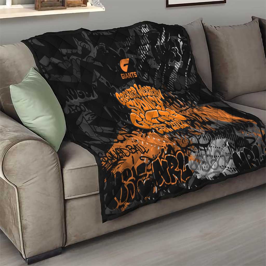 Greater Western Sydney Giants Quilt Urban Graffiti Street Art - Bold Abstract Spray Paint