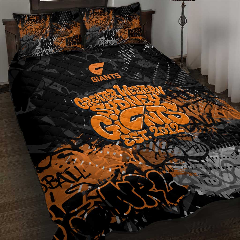 Greater Western Sydney Giants Quilt Bed Set Urban Graffiti Street Art - Bold Abstract Spray Paint
