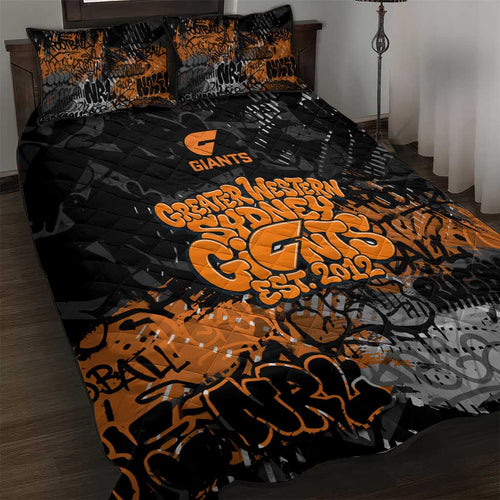 Greater Western Sydney Giants Quilt Bed Set Urban Graffiti Street Art - Bold Abstract Spray Paint