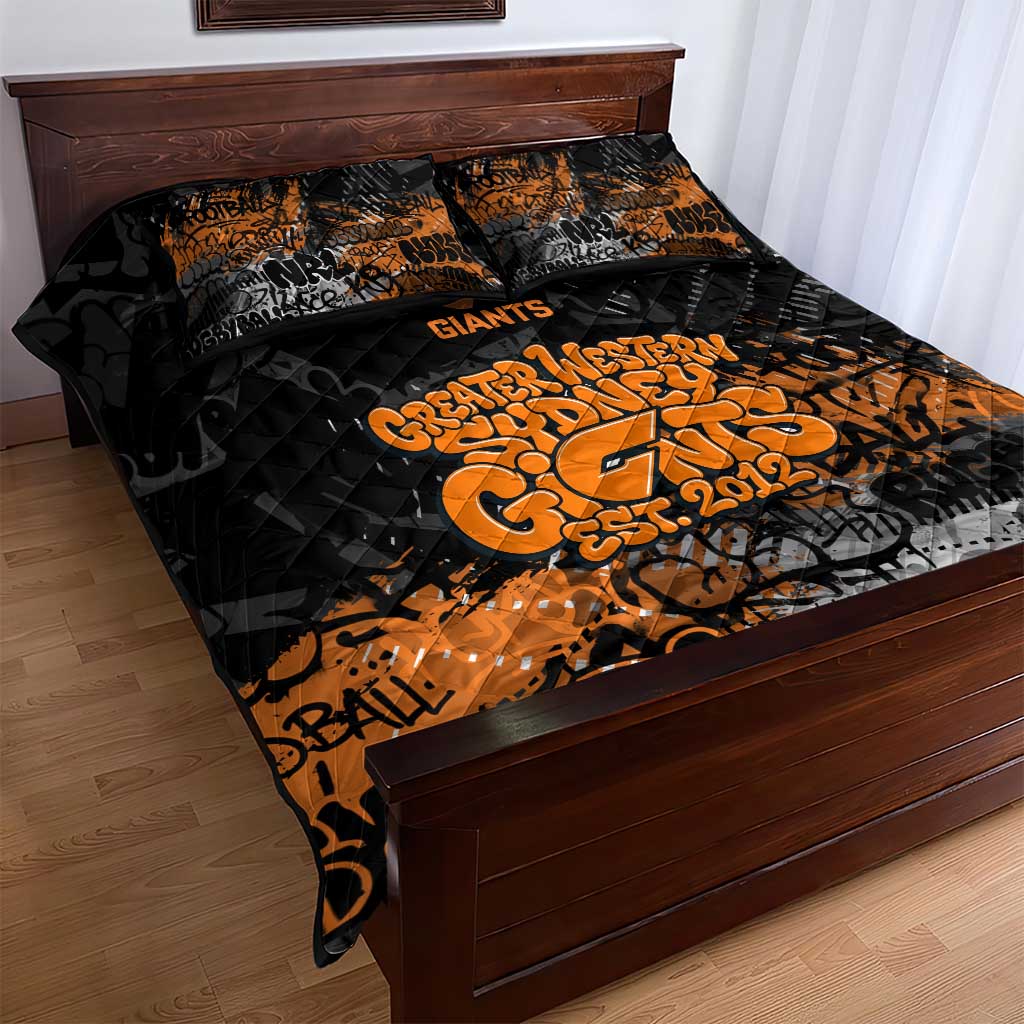 Greater Western Sydney Giants Quilt Bed Set Urban Graffiti Street Art - Bold Abstract Spray Paint