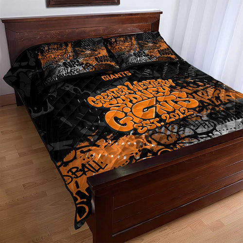 Greater Western Sydney Giants Quilt Bed Set Urban Graffiti Street Art - Bold Abstract Spray Paint