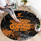 Greater Western Sydney Giants Round Carpet Urban Graffiti Street Art - Bold Abstract Spray Paint