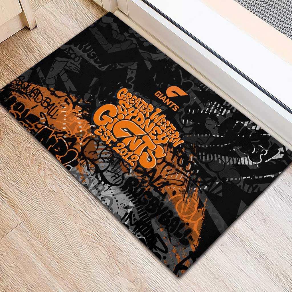 Greater Western Sydney Giants Rubber Doormat Urban Graffiti Street Art - Bold Abstract Spray Paint