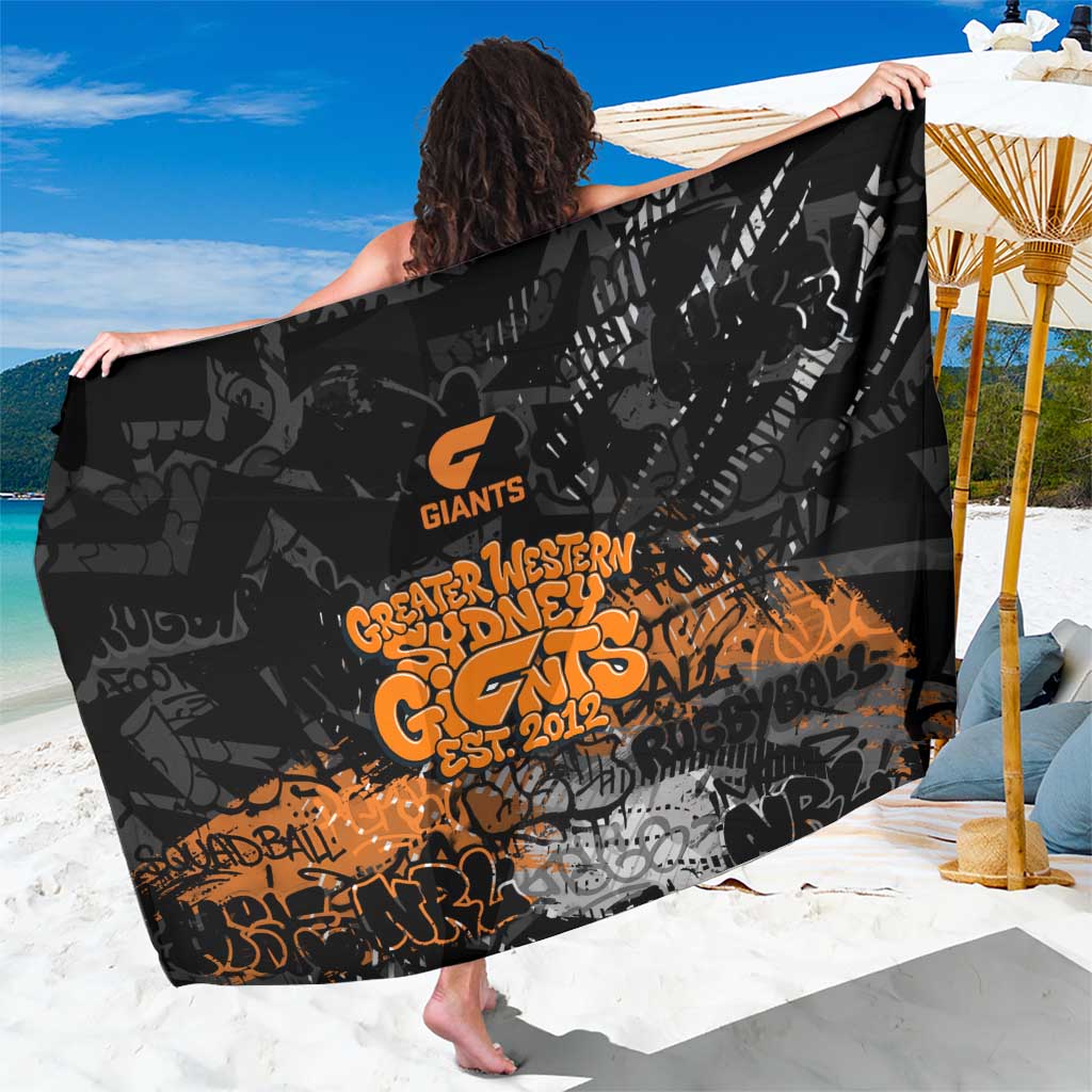 Greater Western Sydney Giants Sarong Urban Graffiti Street Art - Bold Abstract Spray Paint