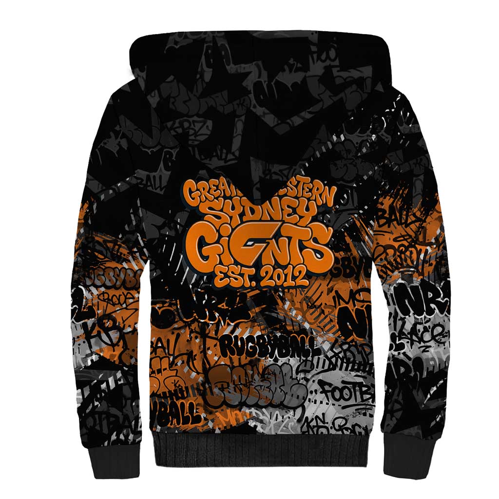 Greater Western Sydney Giants Sherpa Hoodie Urban Graffiti Street Art - Bold Abstract Spray Paint