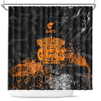 Greater Western Sydney Giants Shower Curtain Urban Graffiti Street Art - Bold Abstract Spray Paint