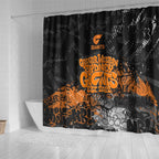 Greater Western Sydney Giants Shower Curtain Urban Graffiti Street Art - Bold Abstract Spray Paint