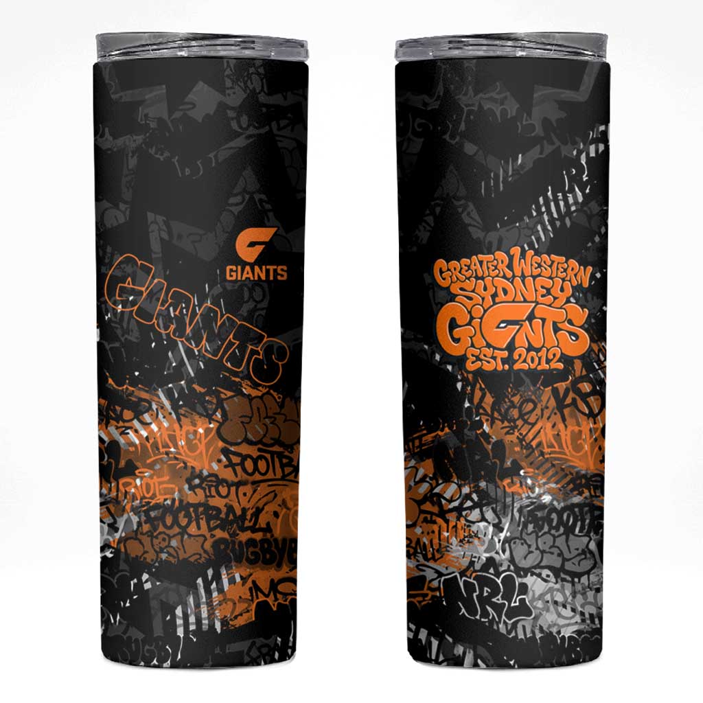 Greater Western Sydney Giants Skinny Tumbler Urban Graffiti Street Art - Bold Abstract Spray Paint
