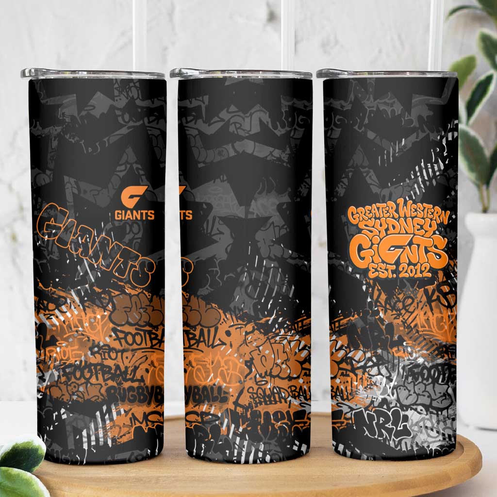Greater Western Sydney Giants Skinny Tumbler Urban Graffiti Street Art - Bold Abstract Spray Paint