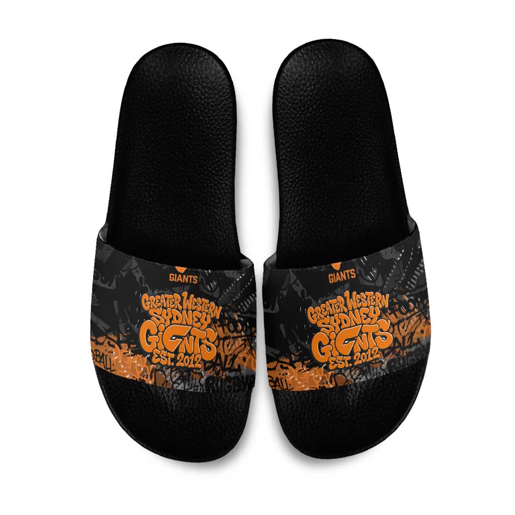 Greater Western Sydney Giants Slide Sandals Urban Graffiti Street Art - Bold Abstract Spray Paint