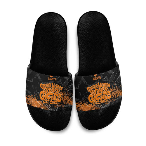 Greater Western Sydney Giants Slide Sandals Urban Graffiti Street Art - Bold Abstract Spray Paint