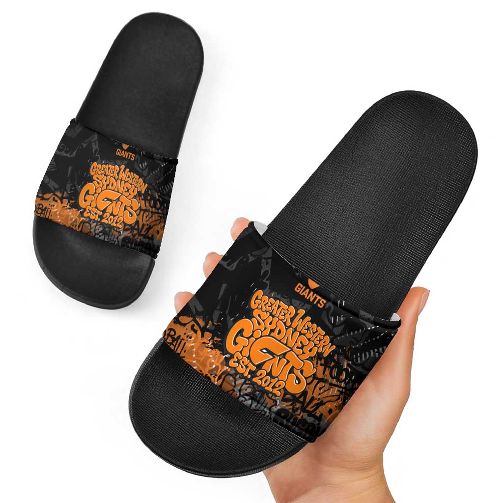 Greater Western Sydney Giants Slide Sandals Urban Graffiti Street Art - Bold Abstract Spray Paint
