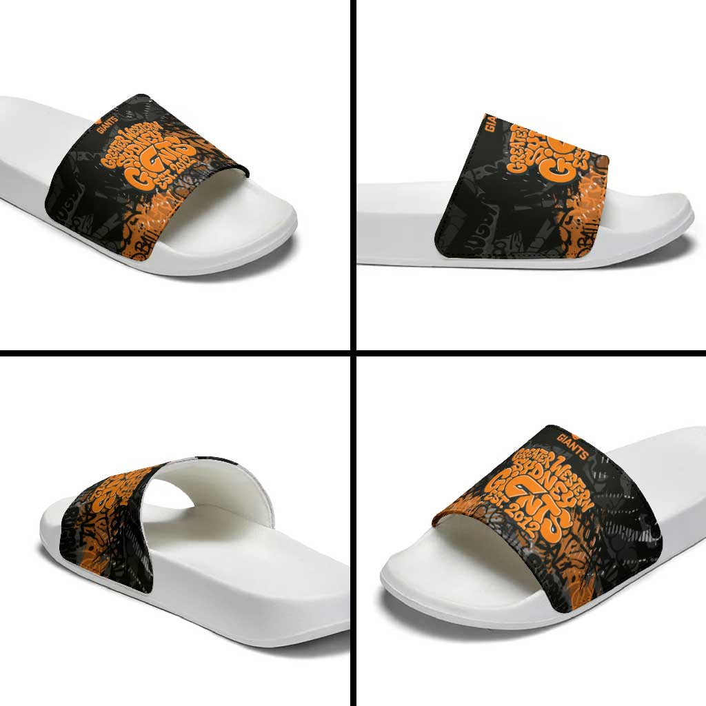 Greater Western Sydney Giants Slide Sandals Urban Graffiti Street Art - Bold Abstract Spray Paint