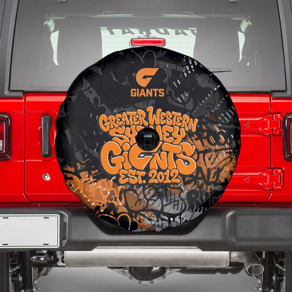 Greater Western Sydney Giants Spare Tire Cover Urban Graffiti Street Art - Bold Abstract Spray Paint