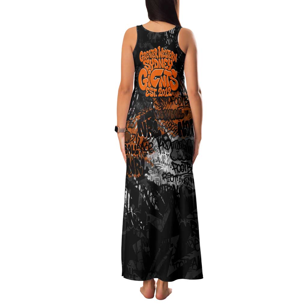 Greater Western Sydney Giants Tank Maxi Dress Urban Graffiti Street Art - Bold Abstract Spray Paint