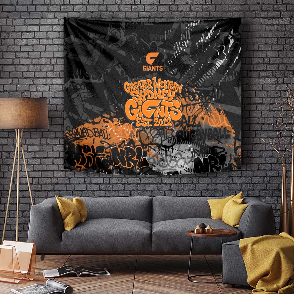 Greater Western Sydney Giants Tapestry Urban Graffiti Street Art - Bold Abstract Spray Paint