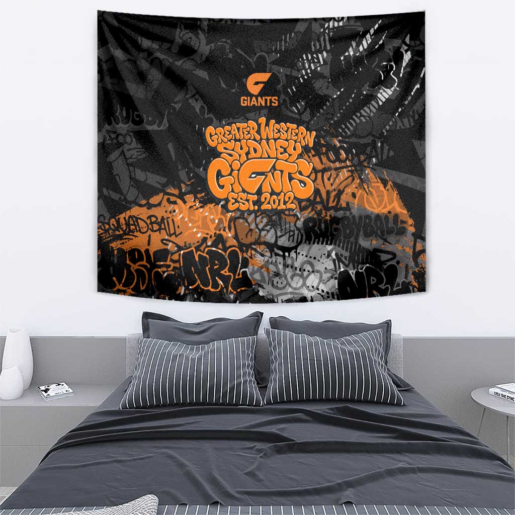 Greater Western Sydney Giants Tapestry Urban Graffiti Street Art - Bold Abstract Spray Paint
