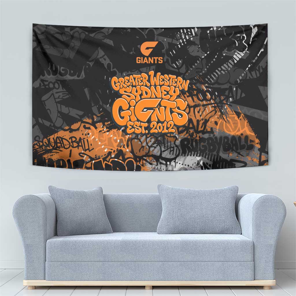 Greater Western Sydney Giants Tapestry Urban Graffiti Street Art - Bold Abstract Spray Paint