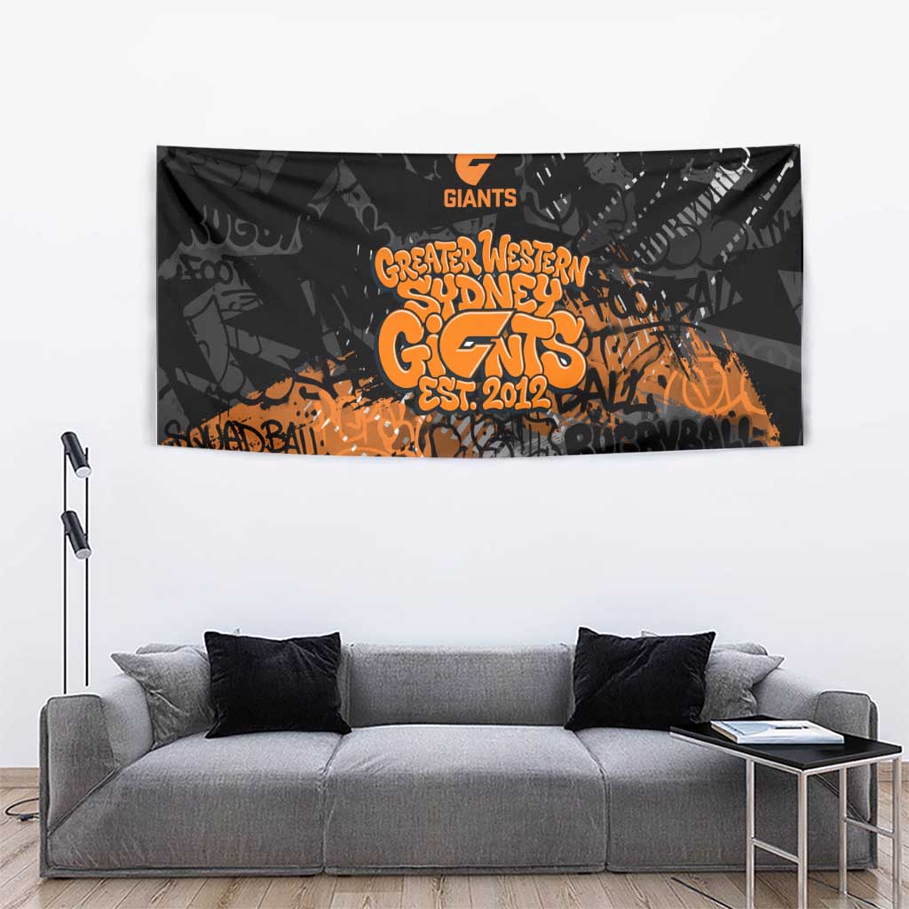 Greater Western Sydney Giants Tapestry Urban Graffiti Street Art - Bold Abstract Spray Paint