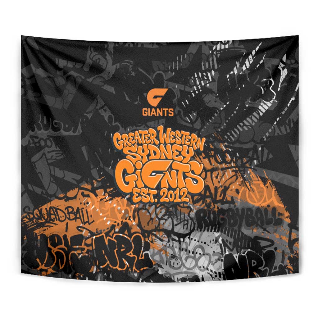 Greater Western Sydney Giants Tapestry Urban Graffiti Street Art - Bold Abstract Spray Paint