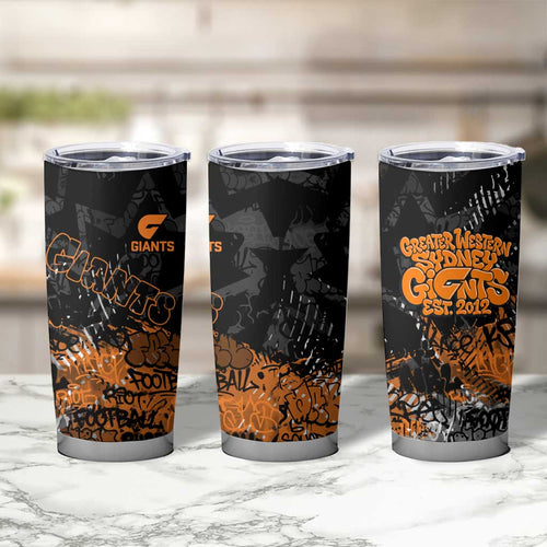 Greater Western Sydney Giants Tumbler Cup Urban Graffiti Street Art - Bold Abstract Spray Paint