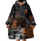 Greater Western Sydney Giants Wearable Blanket Hoodie Urban Graffiti Street Art - Bold Abstract Spray Paint