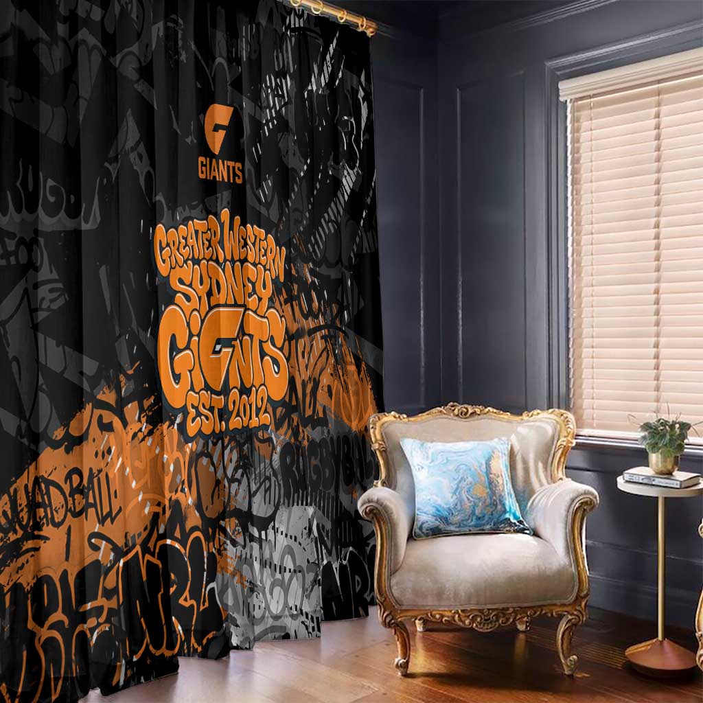 Greater Western Sydney Giants Window Curtain Urban Graffiti Street Art - Bold Abstract Spray Paint