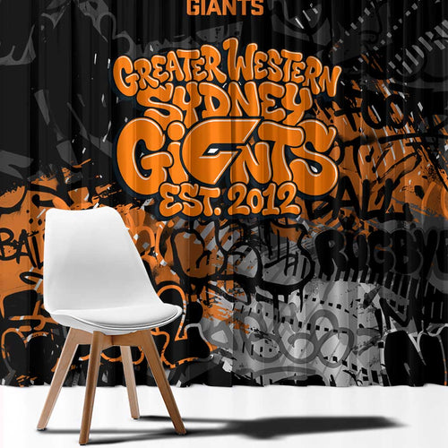Greater Western Sydney Giants Window Curtain Urban Graffiti Street Art - Bold Abstract Spray Paint