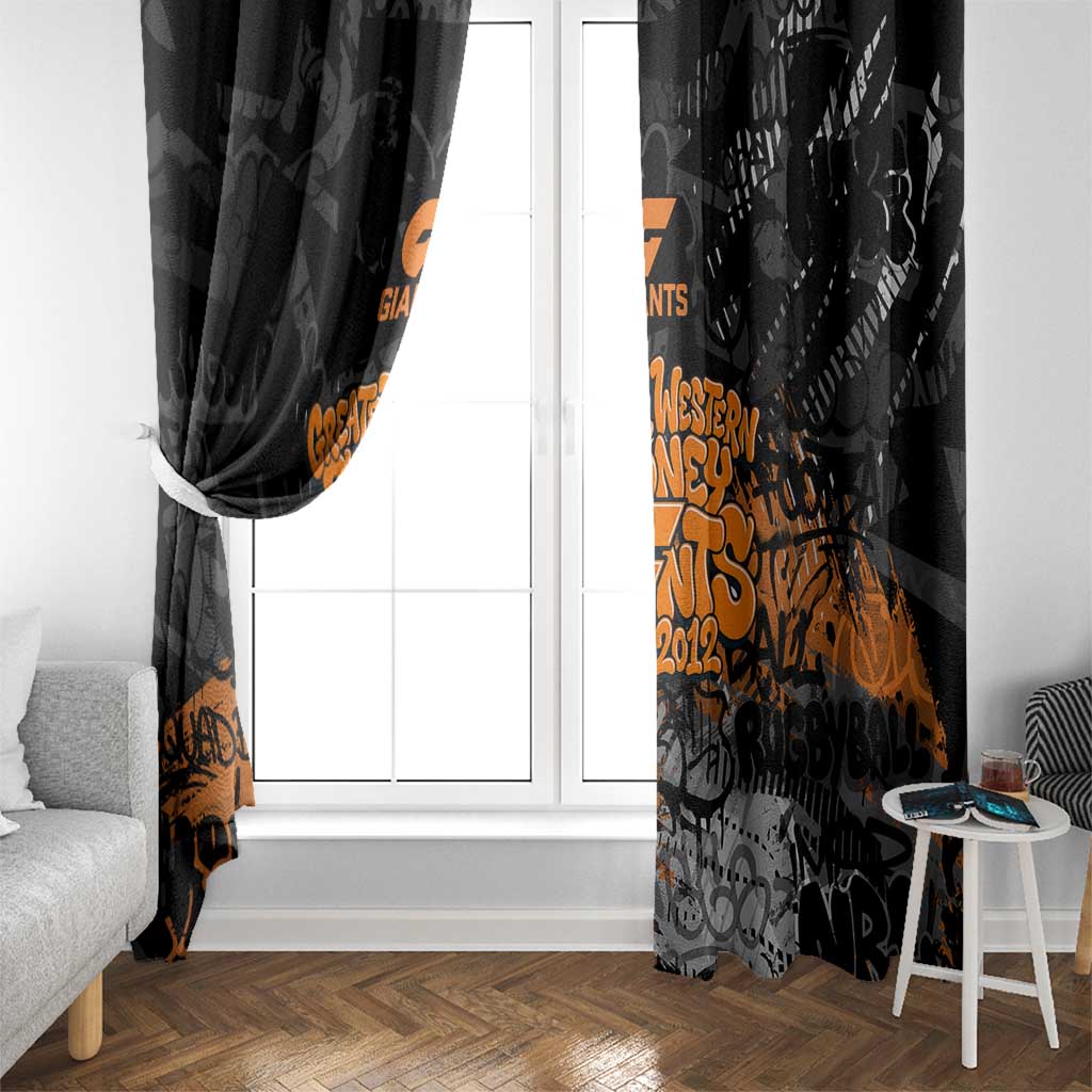 Greater Western Sydney Giants Window Curtain Urban Graffiti Street Art - Bold Abstract Spray Paint