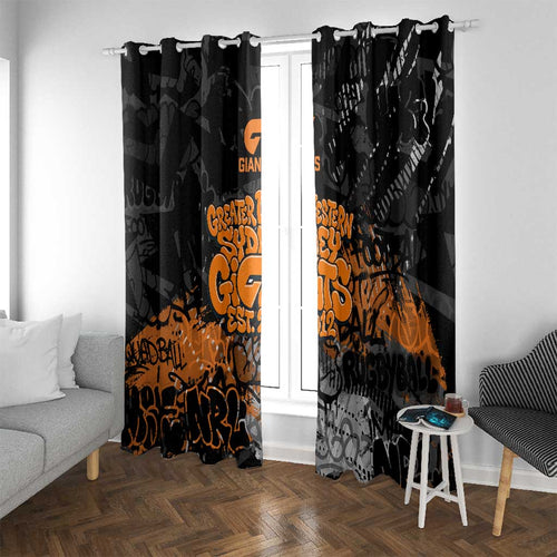 Greater Western Sydney Giants Window Curtain Urban Graffiti Street Art - Bold Abstract Spray Paint
