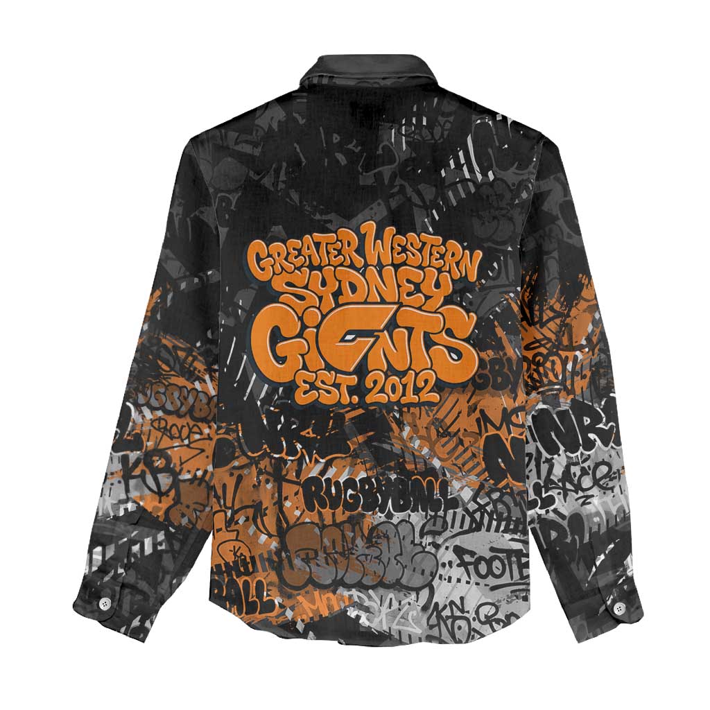 Greater Western Sydney Giants Women Casual Shirt Urban Graffiti Street Art - Bold Abstract Spray Paint