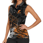 Greater Western Sydney Giants Women Sleeveless Polo Shirt Urban Graffiti Street Art - Bold Abstract Spray Paint