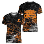 Greater Western Sydney Giants Women V-Neck T-Shirt Urban Graffiti Street Art - Bold Abstract Spray Paint