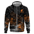 Greater Western Sydney Giants Zip Hoodie Urban Graffiti Street Art - Bold Abstract Spray Paint