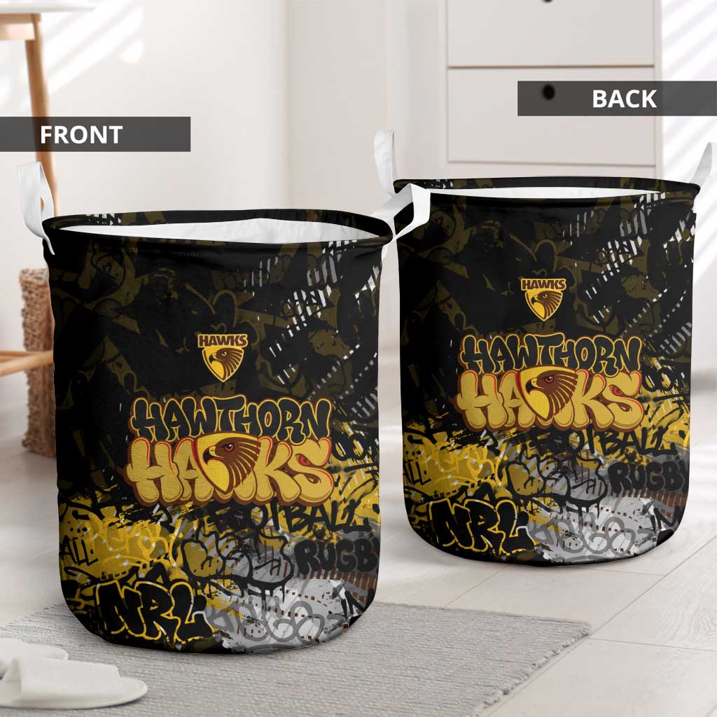 Hawthorn Hawks Laundry Basket Urban Graffiti Street Art - Bold Abstract Spray Paint
