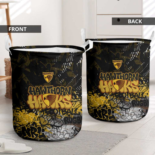 Hawthorn Hawks Laundry Basket Urban Graffiti Street Art - Bold Abstract Spray Paint