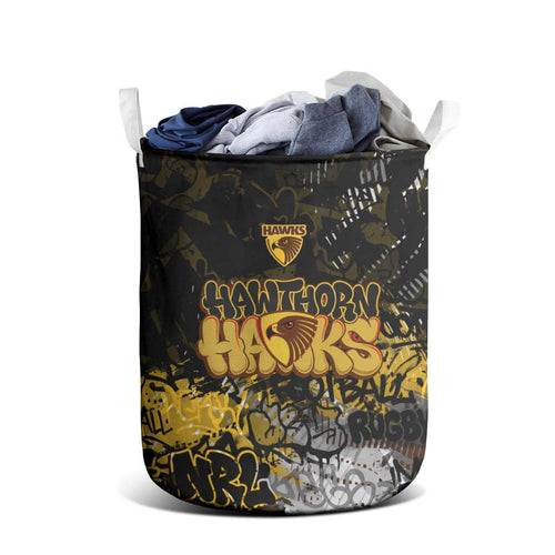 Hawthorn Hawks Laundry Basket Urban Graffiti Street Art - Bold Abstract Spray Paint