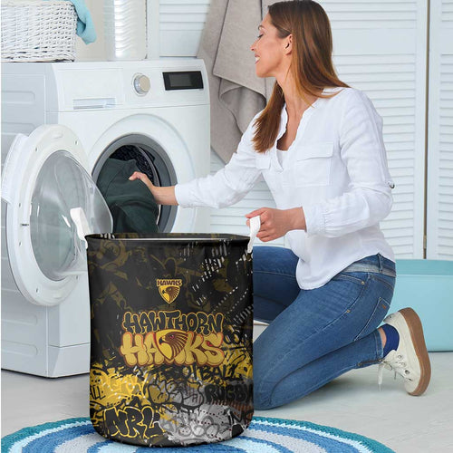 Hawthorn Hawks Laundry Basket Urban Graffiti Street Art - Bold Abstract Spray Paint