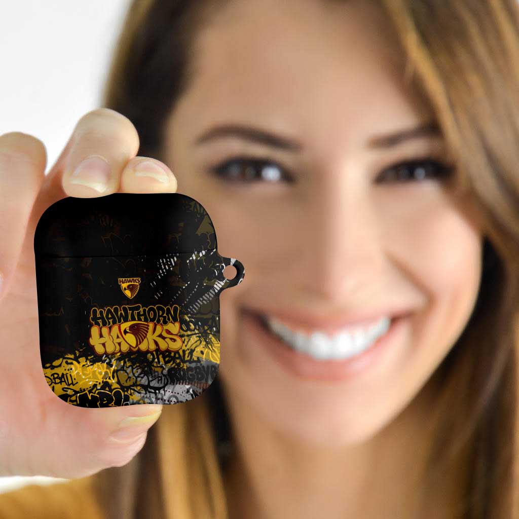 Hawthorn Hawks AirPods Case Urban Graffiti Street Art - Bold Abstract Spray Paint