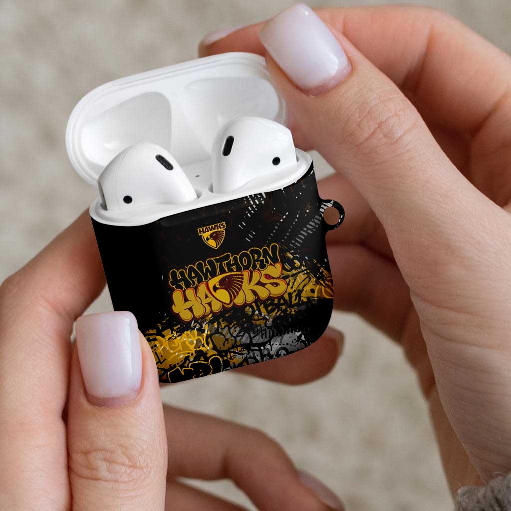 Hawthorn Hawks AirPods Case Urban Graffiti Street Art - Bold Abstract Spray Paint