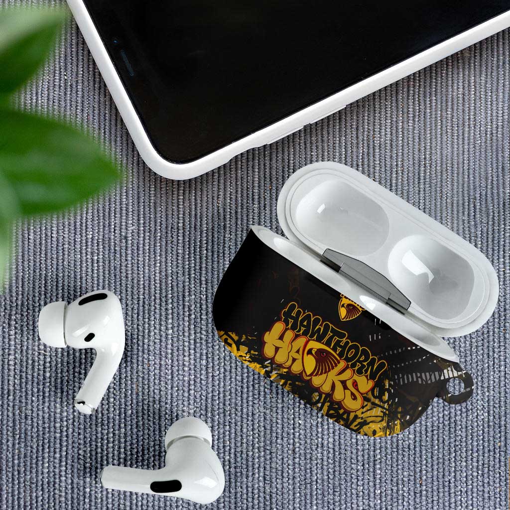 Hawthorn Hawks AirPods Case Urban Graffiti Street Art - Bold Abstract Spray Paint
