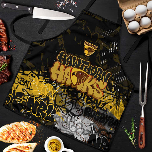 Hawthorn Hawks Apron Urban Graffiti Street Art - Bold Abstract Spray Paint