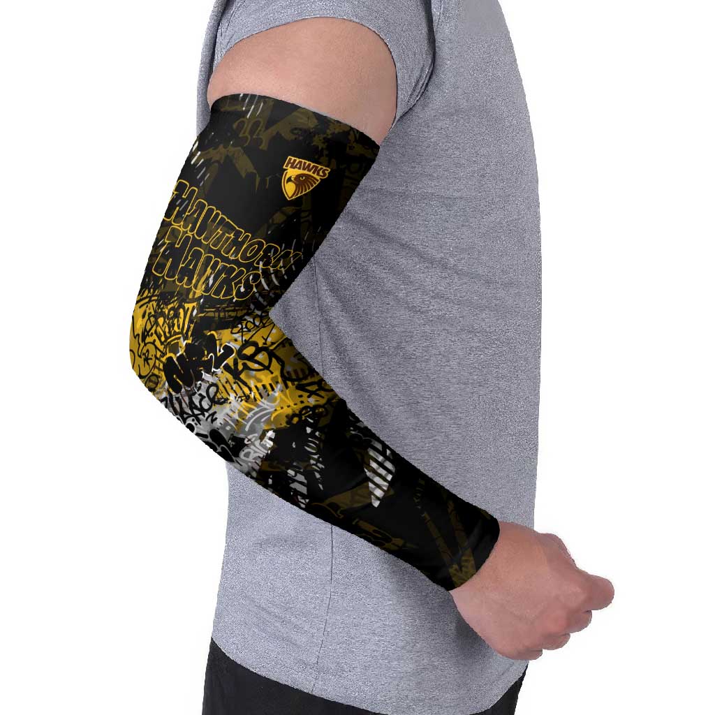Hawthorn Hawks Arm Sleeves Urban Graffiti Street Art - Bold Abstract Spray Paint
